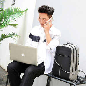 Laptop Backpack With Usb Charging Anti Theft <b>Lock</b> 36-55L Business Travel Student Bag Gray Black Blue Red - Product Image 2