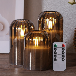 Candela LED 3D in Vetro Senza Fiamma <span class=keywords><strong>a</strong></span> <span class=keywords><strong>Batteria</strong></span> Mermei per Decorazione - Product Image 3