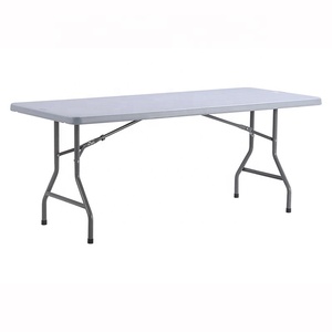 Venta al por mayor precio barato usado al aire libre jardín apilable restaurante comedor blanco plástico mesas y sillas plegables para fiesta - Product Image 5