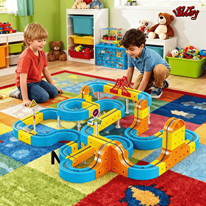 Jouets éducatifs pour enfants, circuit <span class=keywords><strong>de</strong></span> course <span class=keywords><strong>de</strong></span> voitures magique à assembler soi-même, 54 pièces, batterie au lithium, <span class=keywords><strong>train</strong></span>, rail, cube, ensemble <span class=keywords><strong>de</strong></span> jouets, 8-13 ans - Product Image 2