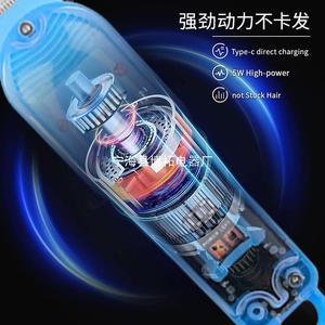 Cortadora de Pelo con Cuerpo Transparente, 20W, Recargable por USB, Uso Profesional, Mango de Plástico, 7000-9000 rpm - Product Image 4