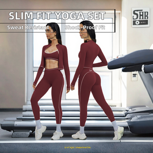Nouvel ensemble de yoga contrasté pour femme – Transparent, ajusté, antichoc, anti-transpiration, infroissable – Idéal pour le sport et les activités de plein air - Product Image 2