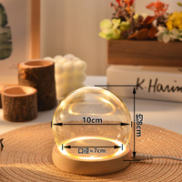 Cloche en verre borosilicate anti-poussière, support de présentation tendance pour figurines, ornement de collection de bureau