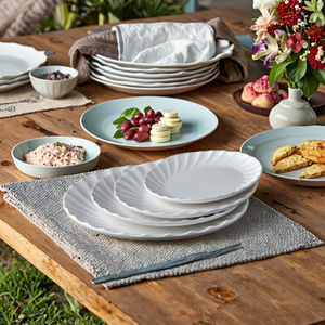 Platos de Plástico Blanco Sólido Creativos, Pigmentados, en Varios Tamaños, <span class=keywords><strong>Vajilla</strong></span> de <span class=keywords><strong>Melamina</strong></span> Ecológica, Moderna, <span class=keywords><strong>Apta</strong></span> para Lavavajillas y <span class=keywords><strong>Microondas</strong></span> - Product Image 1