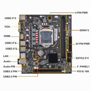 Nouvelle carte mère de bureau H110 H310 H410 H510 H610 DDR4 LGA1151 Micro-ATX, prise en charge double canal, processeur I3 I5 I7 64 bits - Product Image 1
