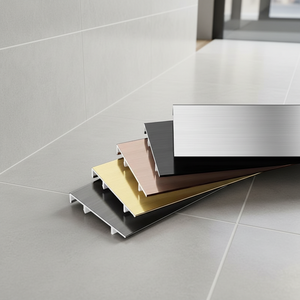 Plinthe murale en alliage d'aluminium, design moderne à clipser, étanche, <span class=keywords><strong>moulure</strong></span> <span class=keywords><strong>de</strong></span> sol, en stock - Product Image 1