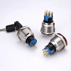 22 Mét kim loại ROTARY Selector chuyển 2 <span class=keywords><strong>3</strong></span> vị trí on off LED thép không gỉ <span class=keywords><strong>push</strong></span> <span class=keywords><strong>button</strong></span> chuyển 1no1nc với phụ kiện - Product Image 4