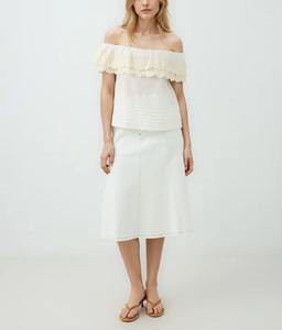 Fabricante de Ropa, Blusa de Moda para Mujer, Estilo Boutique, Sexy, Verano, Bordada, con Hombros Descubiertos - Product Image 2