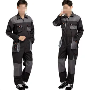 높은 품질 재고 블랙 Coverall 작업복 전체 클리너 작업자 수리 남자 작업 천 플러스 사이즈 남성 Coverall