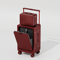Valise 24 pouces, bagage grand format, ouverture frontale, port de charge USB, sacoche pour ordinateur portable, roulettes silencieuses à 360°, logo personnalisé OEM, valise cabine 20 pouces