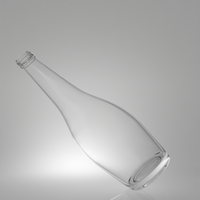 Bouteille en verre octogonale transparente de 750 ml de haute qualité pour spiritueux, avec bouchon à vis, pour approvisionnement en gros de luxe