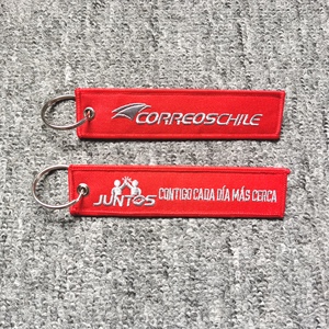 High Quality Wholesale Custom Logo Embroidered Woven Keychains Carabiners for Promotional Gifts