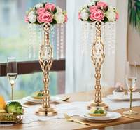 Vases de support de fleurs en métal fer or perles de cristal centres de table de fête de mariage pour la maison de vacances décoration de noël