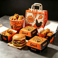 Cajas y Bolsas de Papel Desechables para Comida para Llevar con Logotipo Personalizado, Cajas para Hamburguesas OEM para Restaurantes de Comida Rápida