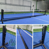 Système de poteaux de pickleball robustes de 22 pieds, 60 kg, en acier galvanisé résistant aux intempéries et à la rouille, pour terrains commerciaux extérieurs