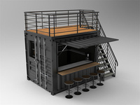 Conteneur de café préfabriqué, café en conteneur, restaurant préfabriqué en conteneur avec cuisine
