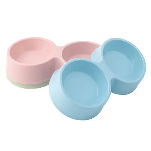 Eco-Friendly Plastic Slip Design Double Pet Food Bowls Dog Water Feeder Bowl