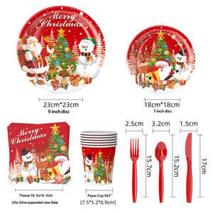 Artículos para Fiestas Navideñas Más Vendidos, Platos, Vasos, Servilletas, Manteles y Juegos de Vajilla Desechables Festivos de Papel - Product Image 3