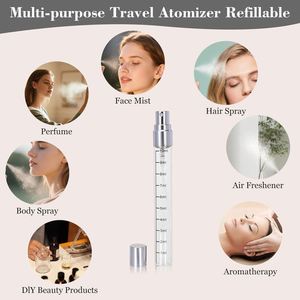 Factory Newest Clear Glass Cylinder Pocket <b>Perfume</b> Refill <b>Spray</b> <b>Bottle</b> Customizable <b>Spray</b> Cap Screen Printing Skin Care Serum - Product Image 3