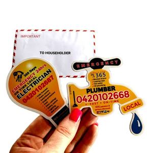 Fabricant d'aimant de réfrigérateur personnalisé Services d'électricien et de plomberie locaux Promotion Impression magnétique de cartes de visite - Product Image 1