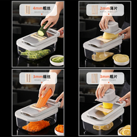 Gealss 2024 Alat Pengupas & Parutan Buah & Sayur Manual 9 in 1 Plastik PC Stok Tersedia