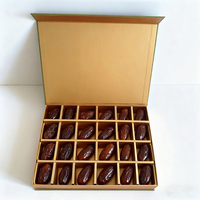 Grande boîte cadeau haut de gamme pour biscuits au chocolat avec date magnétique, finition mate, séparateur en carton doré, écologique, pour produits alimentaires