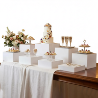 Boîte de présentation en acrylique, support de buffet 3D, supports à gâteaux en acrylique pour mariage, décoration moderne, supports à nourriture pliables