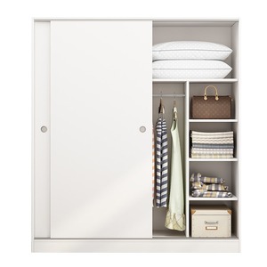 Armoire de chambre à coucher en bois de pin massif extensible moderne à prix de gros, organisateur de vêtements pour salon et chambre à coucher - Product Image 5