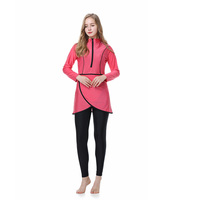 Nouvel ensemble de maillots de bain islamiques modestes pour femmes musulmanes, couvrant entièrement le corps, imprimé floral, manches longues, 100% polyester, anti-UV
