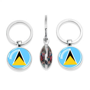 Porte-clés drapeau Haïti drapeau américain USA pendentif <span class=keywords><strong>voiture</strong></span>-porte-clés en alliage de métal léger personnalisable accessoires de voyage cadeau - Product Image 6