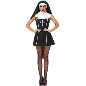 M-XL 2022新万圣节服装修女服装化妆舞会表演服装角色扮演修女