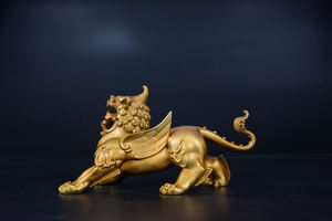 धन आकर्षित करने वाले सोने की पिक्सीयू पशु मूर्तिकला कला कस्टम शिल्प शिल्प ने कांस्य मूर्तिकला आभूषण चीनी शैली को जीवन-आकार बनाया - Product Image 3