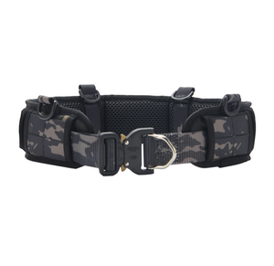 DFW0114 Ceinture tactique réglable imperméable avec boucle en plastique, camouflage noir-gris woodland, camouflage noir nuit - Product Image 3