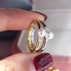 Support de bague en argent S925 avec un seul diamant pour perles rondes de 6 à 8 mm, support vide pour bijoux en argent, accessoires de perles DIY 10217 - Product Image 3