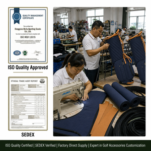 <span class=keywords><strong>Sac</strong></span> <span class=keywords><strong>de</strong></span> <span class=keywords><strong>golf</strong></span> PRIMUS <span class=keywords><strong>GOLF</strong></span> personnalisé en toile blanc cassé avec garniture en cuir vintage et panneau matelassé - Product Image 5