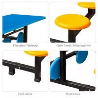 Ensemble table et chaises de salle à manger en matière plastique renforcée de fibre de verre FRP pour le parc scolaire et la maison, y compris les cadres de chaises en métal