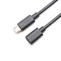 Black OEM ODM Kabel Adaptor Usb Mikro Pria Ke Wanita untuk Ponsel dan Tablet OTG dengan Kabel USB Mikro