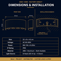 Appliques murales LED extérieures étanches IP65 à double tête, éclairage extérieur haut/bas ultra lumineux pour jardin, patio, cour, hôtel, villa, personnalisable