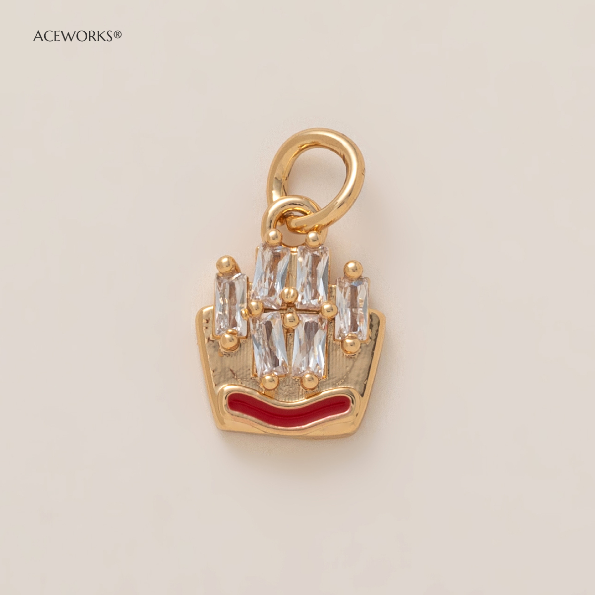 French fries pendant-Gold