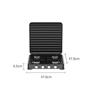 Estufa de Gas Portátil de <span class=keywords><strong>4</strong></span> Quemadores, Cocina de Mesa LPG con Tapa para Acampar al Aire Libre, Caravanas y Uso Doméstico - Product Image 2