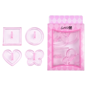 Supports d'entraînement pour ongles KADS, 4 pièces/boîte, transparents roses, forme mignonne, présentoirs pour nail art, pour usage en salon de manucure - Product Image 1