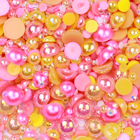Juli – perles plates artisanales en Abs, perles rondes brillantes de 3 à 10mm, mélange de tailles, perles en plastique à dos plat Ab, 2022