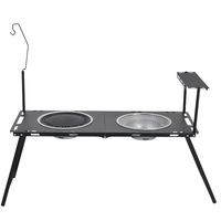Table de barbecue multifonctionnelle pliable au charbon de bois, foyer d'extérieur pour camping, préparation du thé, cuisinière de jardin