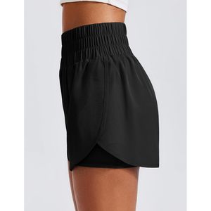 Pantalones Cortos Deportivos 2 en 1 para Mujer FOXA, Cintura Alta con Bolsillos, para Entrenamiento, Gimnasio, Secado Rápido, Transpirables, Spandex, Poliéster - Product Image 2