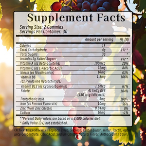 OEM ODM Iron Gummies with Folate Pantothenic Acid Boost <b>Your</b> Iron Levels in a Tasty Way Natural Grape Flavor Dietary <b>Supplements</b> - Product Image 6