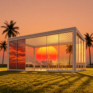 <span class=keywords><strong>Pérgola</strong></span> Metálica Independiente con Protección UV y Toldos Laterales Ajustables, Gazebo con Sombra para el Desayuno en el Patio - Product Image 1