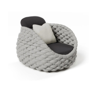 Moderno lusso con struttura in alluminio Patio giardino divano sedia impermeabile tessuto mobili da esterno con vite terminale - Product Image 4