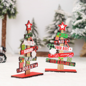 Wooden Christmas <b>Tree</b> Door Hanger With Holiday Messages Traditional Style Decorative <b>Ornament</b> For Home Or Gift - Product Image 3