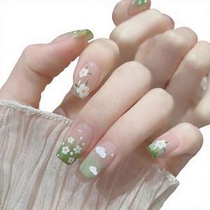 Ongles à presser français ovales en ABS, blanc cerise nude, pré-conçus sur mesure, qualité salon, pour salon, maison, DIY, fête, mariage - Product Image 2