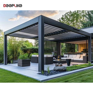 Pabellón de Jardín de Diseño Moderno, Gazebo de Aluminio Extruido con Techo de Celosía, Pérgola Bioclimática - Product Image 5